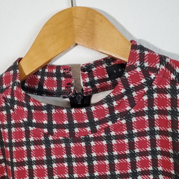 NWT Sanctuary Vintage Plaid Mock Neck Mini Dress Size Small - Picture 4 of 7